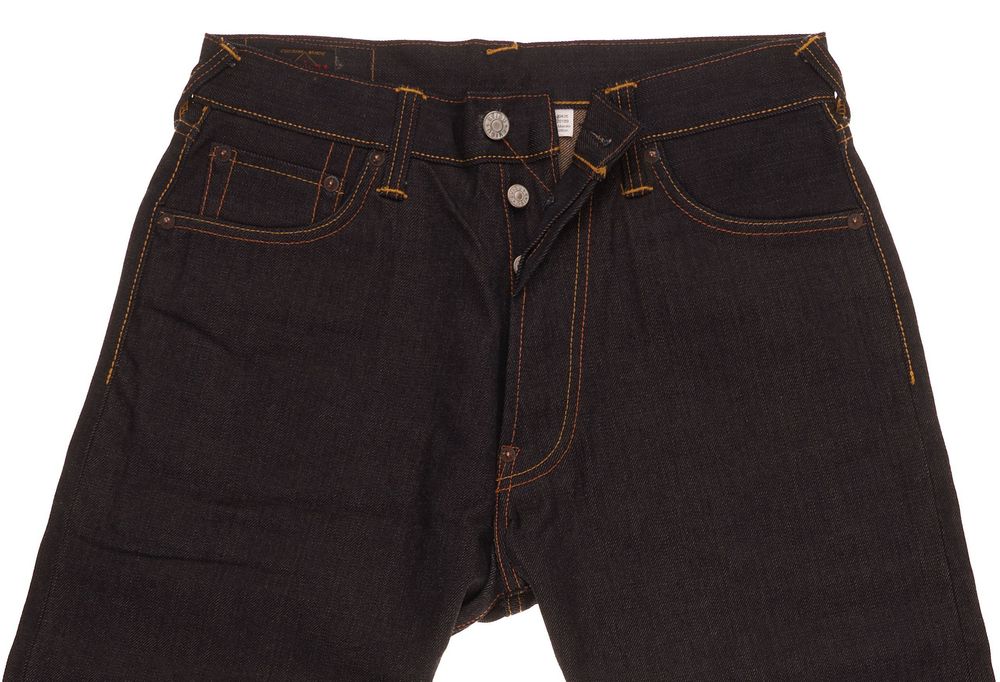 Spodnie Evisu Japanese W30 Męskie Dark Wash Button Fly Denim