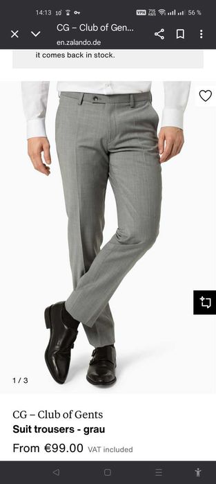 Джинсы брюки Club of Gents wool blend trousers Дания w34 grey.