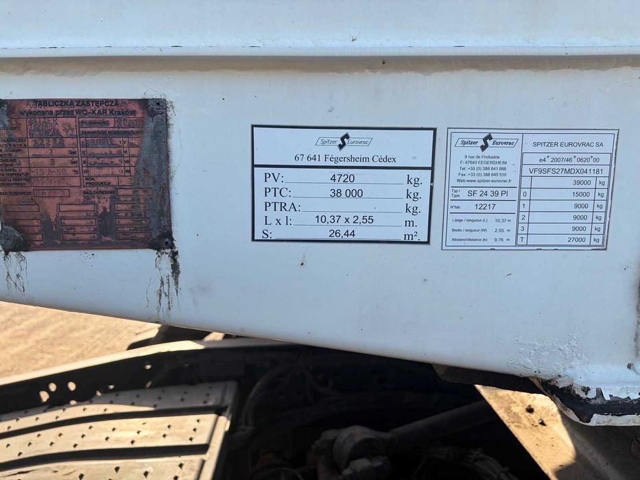 cementonaczepa SPITZER 39 m3 2013 rok super stan cesja