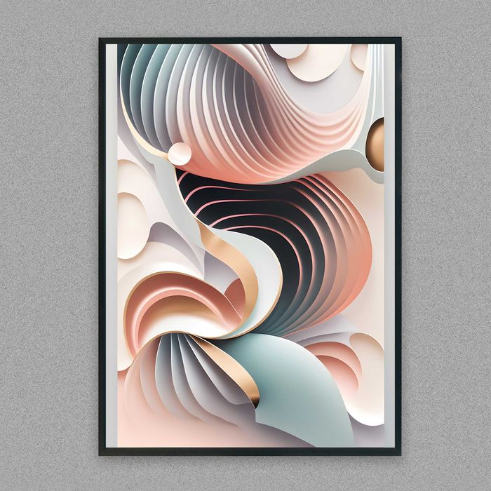 plakat abstrakcja 3d, plakat obraz do pokoju trójwymiarowa abstrakcja
