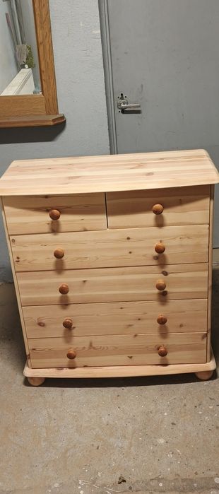 Duża stylowa komoda lite grube drewno sosnowe