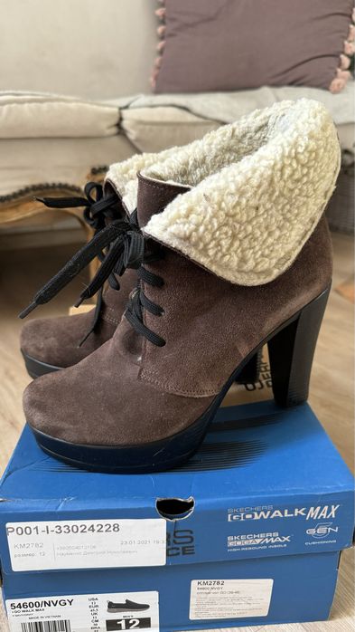 Зимние ботинки из натуральной замши