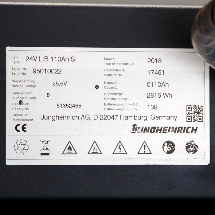 Електричний Штабелер Jungheinrich EJC 110 290 ZT 2018