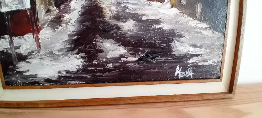 Pintura  a óleo sobre madeira assinada!