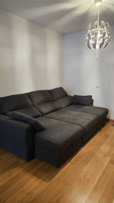 Sofá-cama de 3 lugares com chaise longue