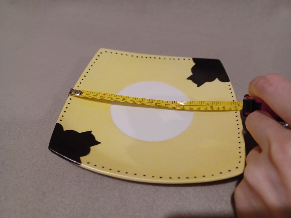 Filiżanka ceramiczna abstrakcja żółta brazowa