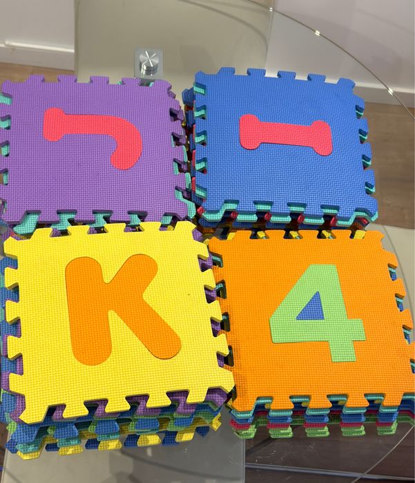 Tapete puzzle criança letras numeros