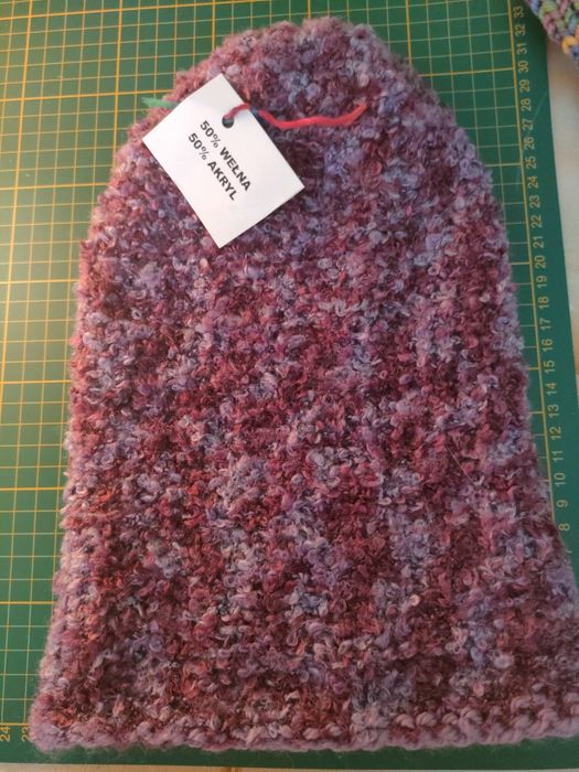 Mega ciepła czapka dwustronna dwuwarstwowa bezszwowa handmade