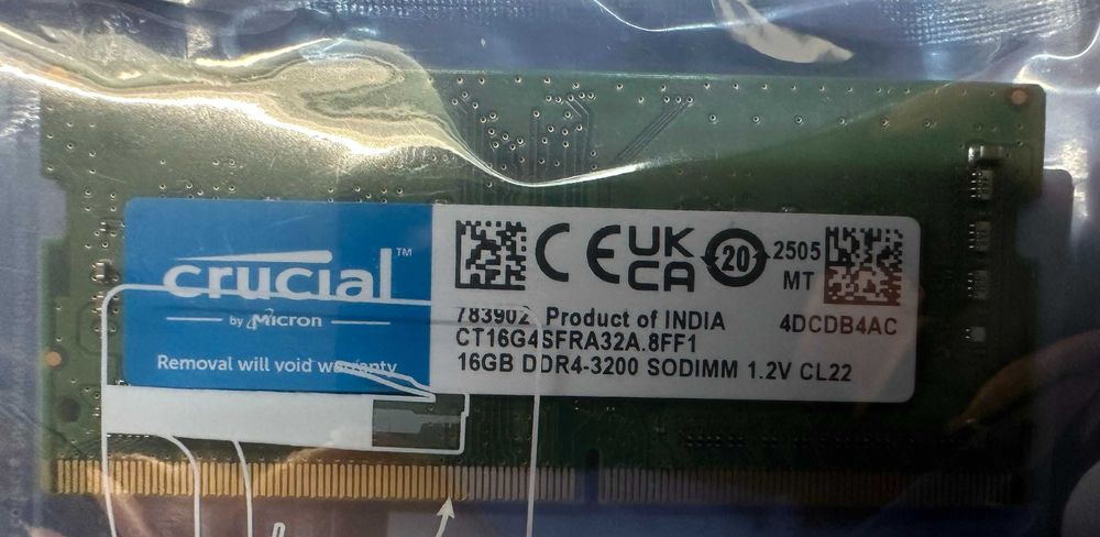 Memoria RAM para portatil SODIMM DDR4 16gb 3200mhz