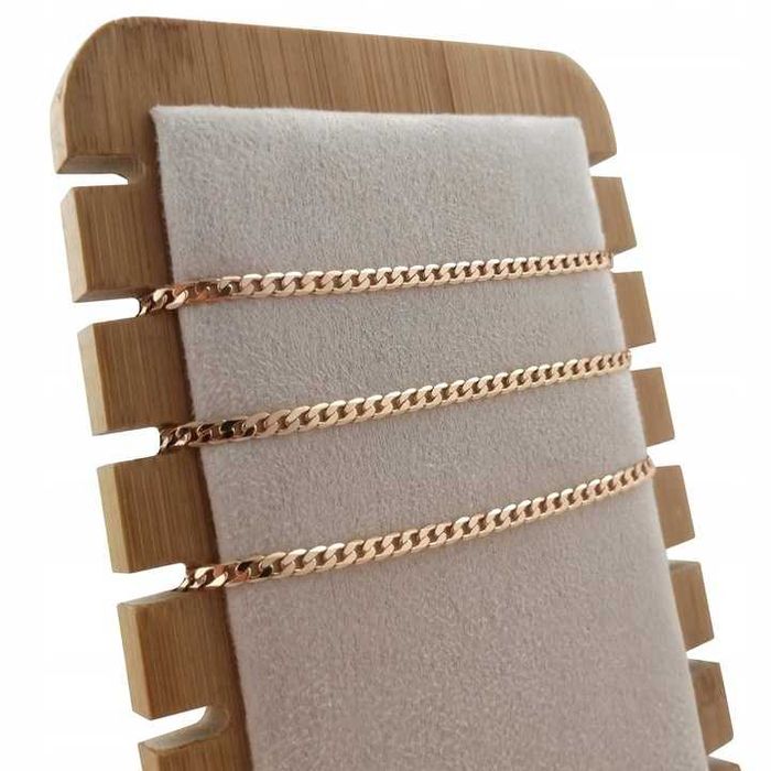 Pozłacany łańcuszek pancerka + krzyżyk 18k 50cm 3mm GWARANCJA