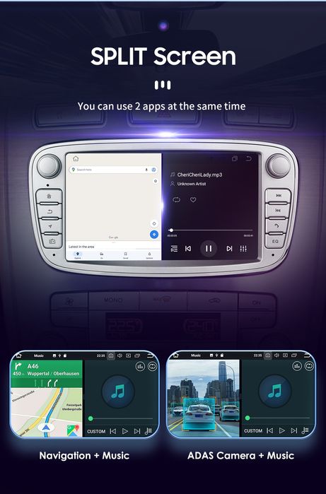 Radio Nawigacja Android 13 Ford Mondeo,Focus,S-Max,Galaxy,Kuga