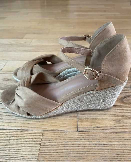 sandały na koturnie espadryle, 37