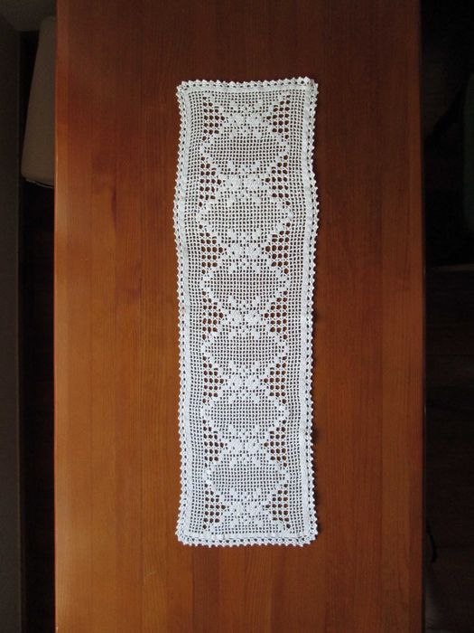 Lace, Table Runner, Handmade Antique Crochet