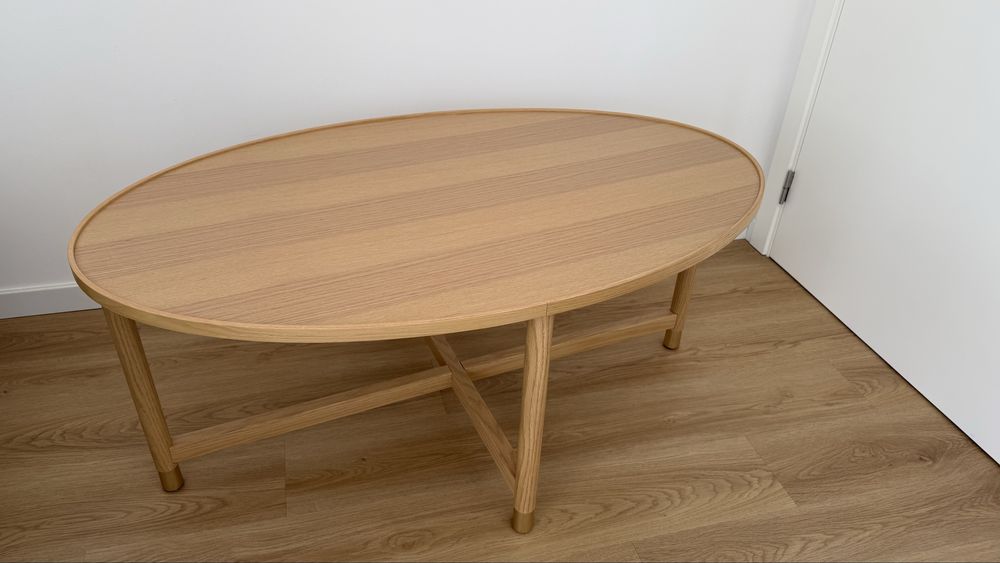 Mesa de centro ikea madeira oval valnas