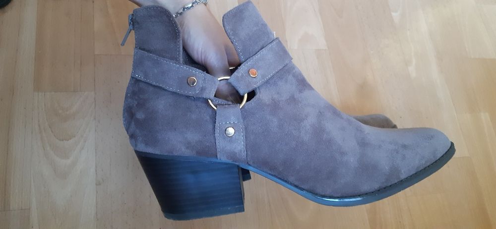 Ботильоны  Jenny Fairy весна осень серые на каблуке