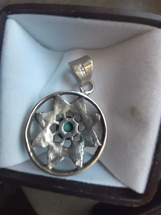 Pendente prata e pedra preciosa, novo