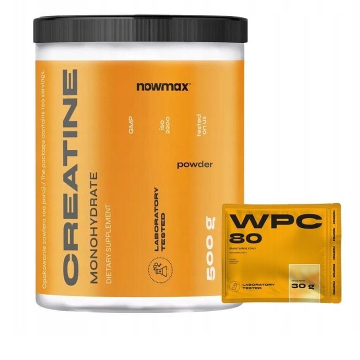 nowmax creatine monohydrate 500 g kreatyna siła masa monohydrat + wpc