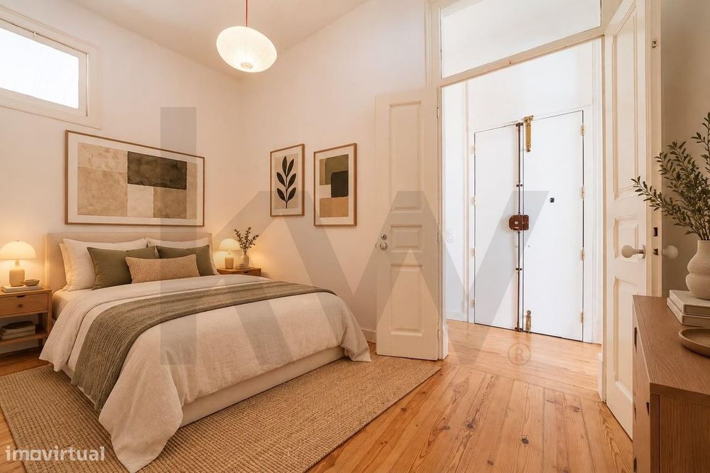 Um apartamento luminoso e elegante, no coração de Campo de Ourique.