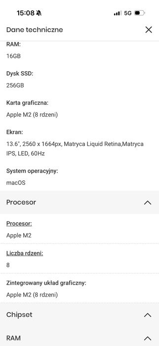 MacBook Pro 13 cali z ekranem Retina, 16GB