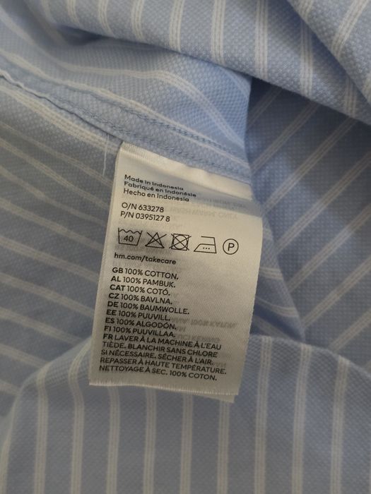 Koszula Premium H&M Slim Fit Niebieska w paski