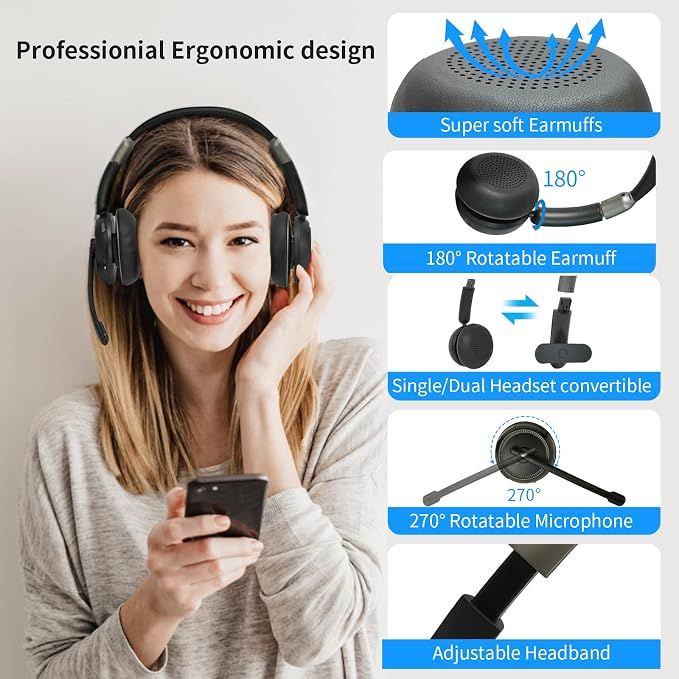 FF Fongee Bezprzewodowy zestaw słuchawkowy Bluetooth z mikrofonem
