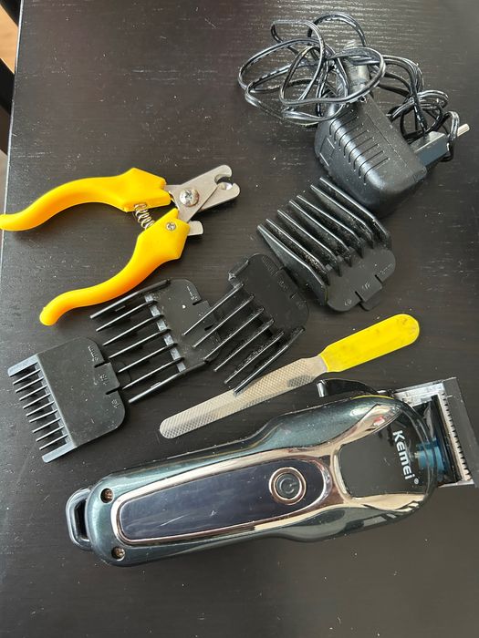 Máquina de tosquiar com acessórios