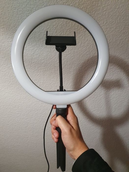 Anel de luz LED selfie ring 3 tons ajustáveis controlo remoto 380° NOV