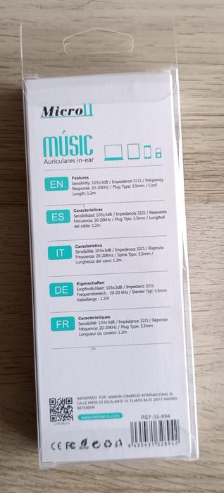 Fones de ouvido MicrolI azul