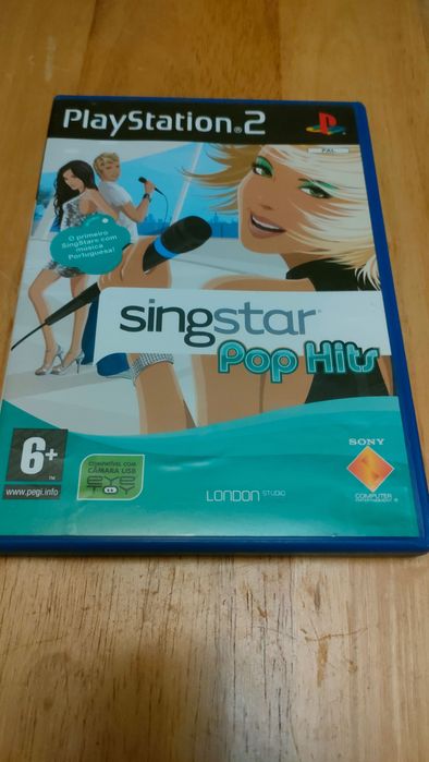 Pack SingStar PS2 — 4 jogos + 2 microfones USB