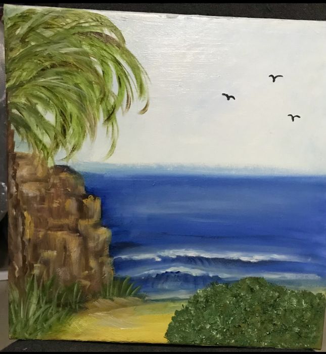 Quadro artesanal pintura oleo
