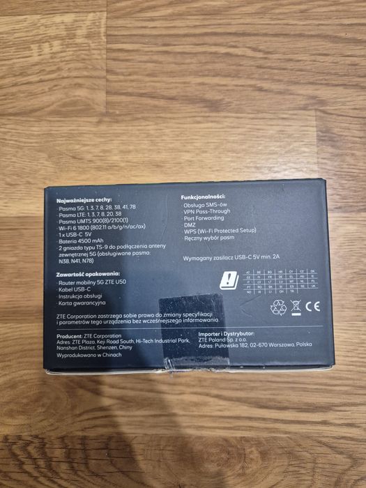Router mobilny 5G ZTE U50