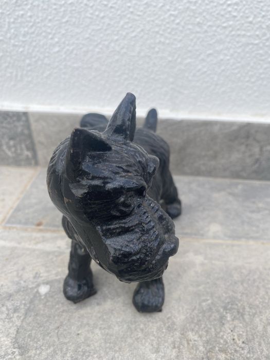 Batente Porta Scottie em ferro fundido antigo