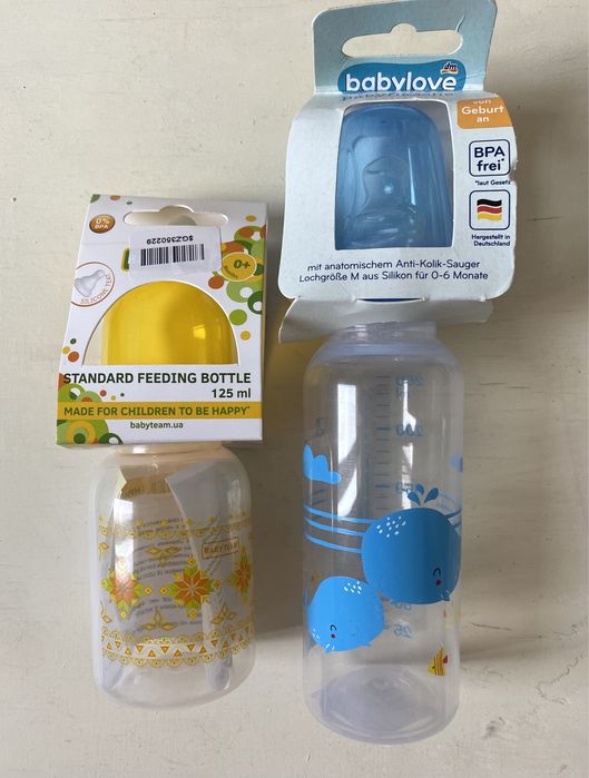 Пляшечка 125 мл Baby Team , пляшка антиколікова 250 мл Babylove