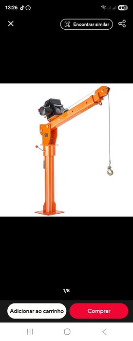 Grua de Elevação Multiusos c/ Guincho 6000 lbs e Comando – NOVA
