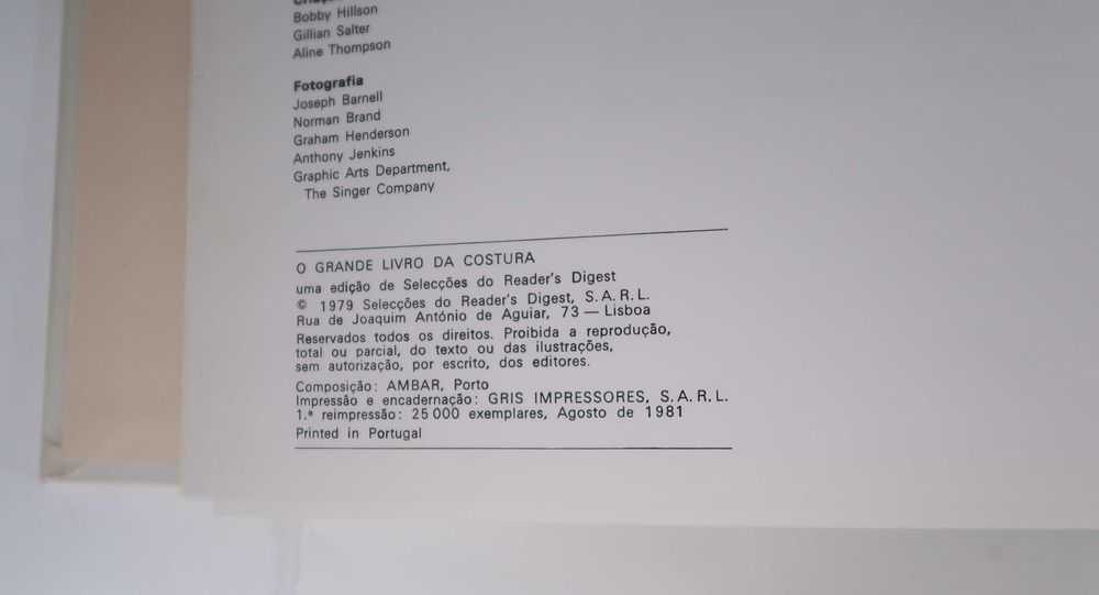 O Grande LIvro da Costura - Seleções Readers Digest