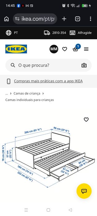 Cama c/ cama gaveta + arrumação