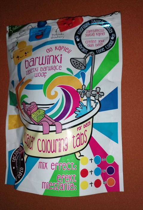BARWINKI do kąpieli, tabletki barwiące wodę 7szt.Barwniki.