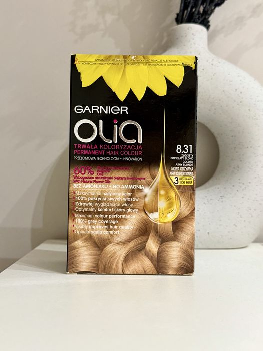 Garnier Olia – trwała farba do włosów 8.31 Złocisty Popielaty Blond