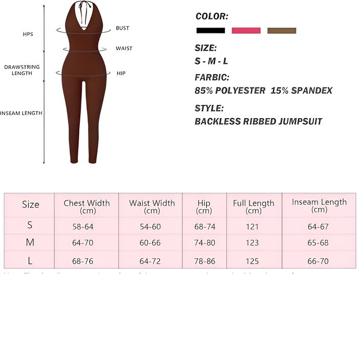 Kombinezon modelujący bez pleców - prążkowany, różowy, S