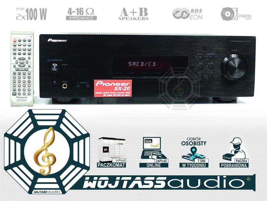 Amplituner PIONEER SX-20 +PILOT * stereo * A + B * wejście PHONO