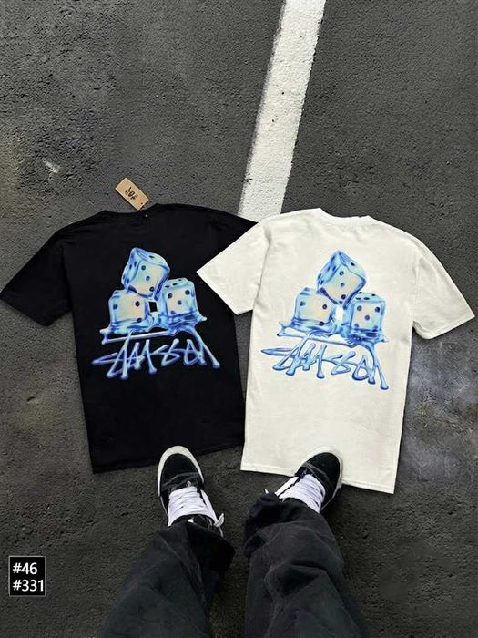 XS - XXL • Новая Футболка Stussy SunSet • Чорна / Біла