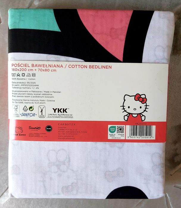Nowa pościel bawełniana dziecięca 160x200 i 70x80 Hello Kitty