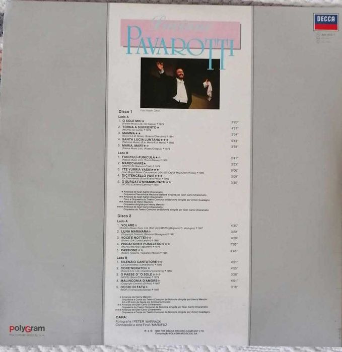 Vinil Luciano Pavarotti + 4 LP's e vários Singles 
Vendo juntos ou sep
