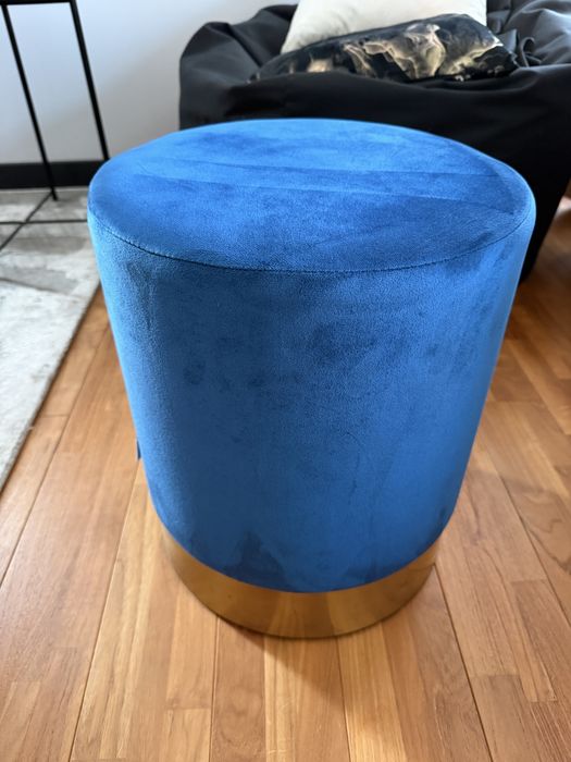 Pufa Homla niebieska welur