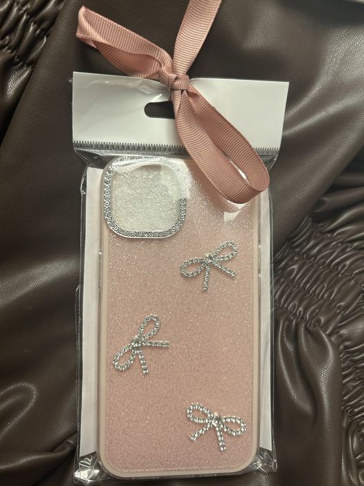 Case Iphone 13/14/15 kokardki z drobinkamki