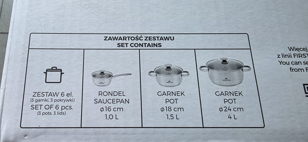 Nowy zestaw garnków Gerlach - First