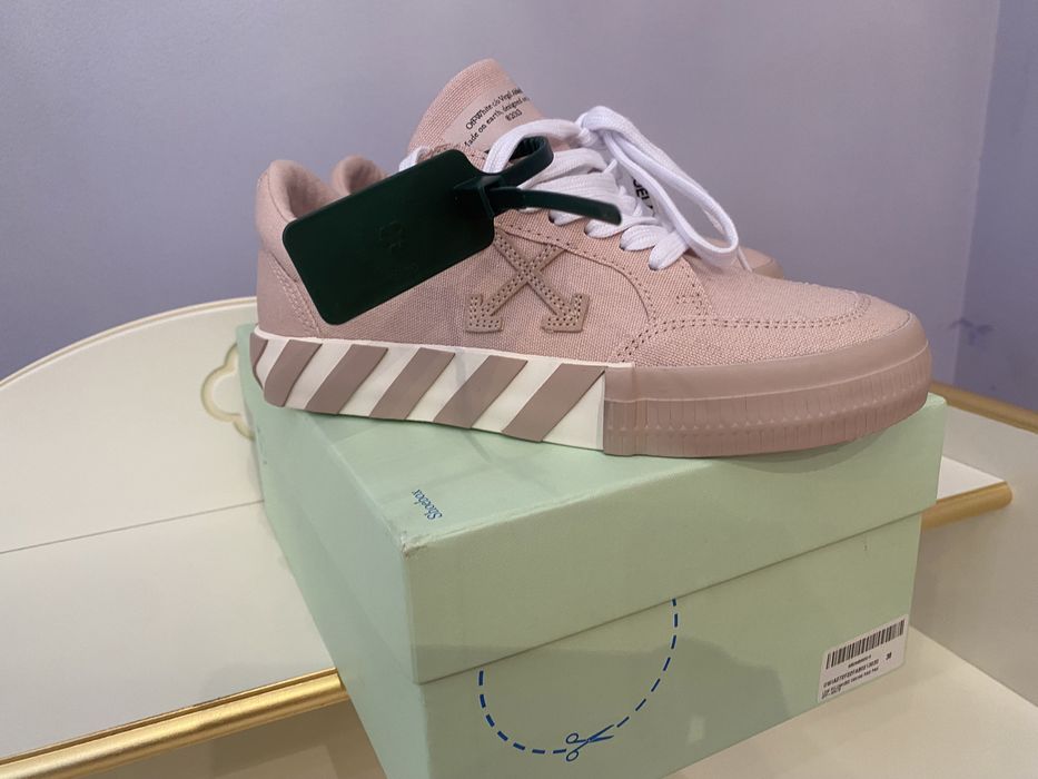 Новые Кеды Off-White Low Vulcanized - Цвет "Soft Pink"
