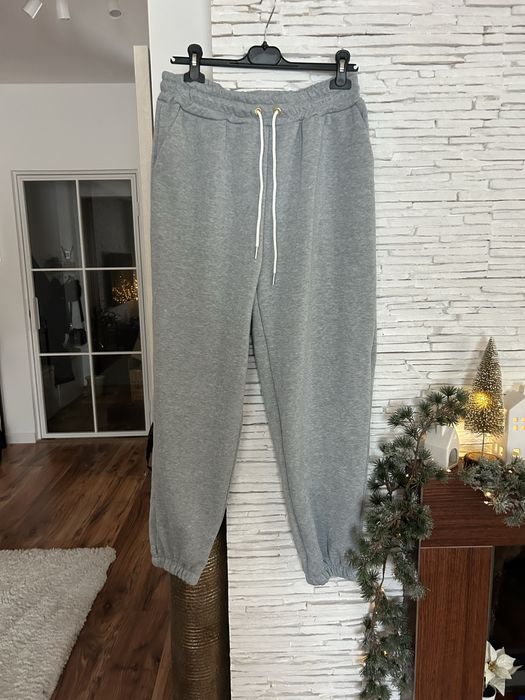 Dres ocieplany komplet dresowy damski bawełniany szary M L XL 2XL