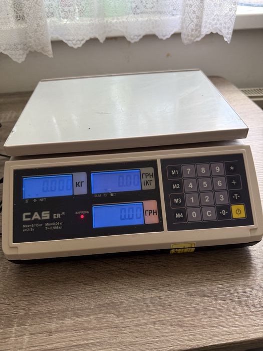 Весы торговые CAS ER, двусторонний дисплей, отличное состояние