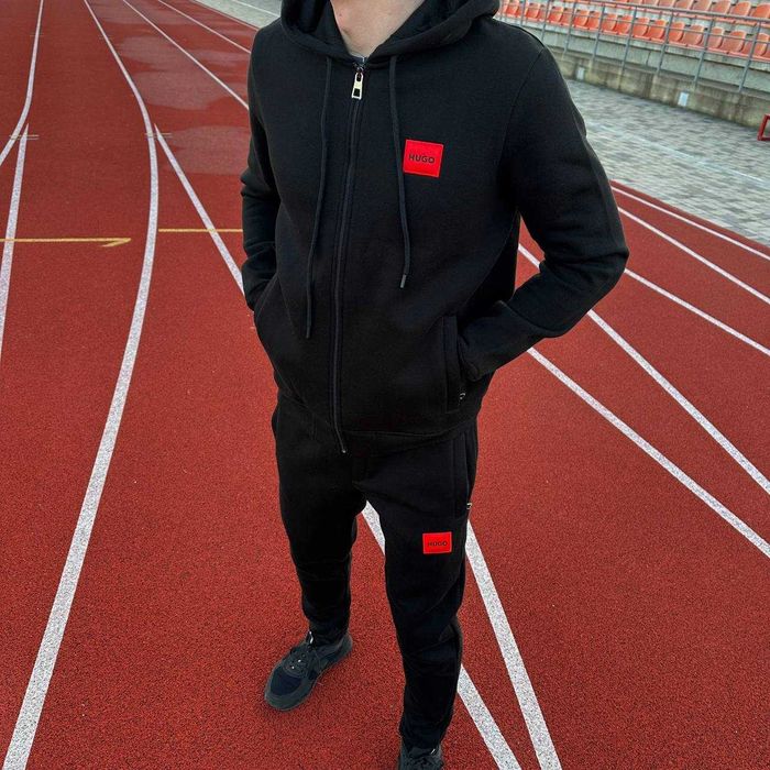 Крутий чоловічий теплий спортивний костюм НА ФЛІСІ Hugo Boss